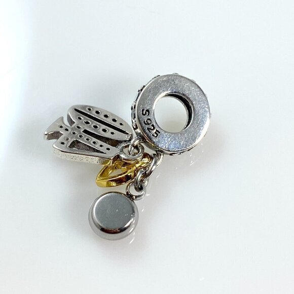 Sterling Silver 40th Birthday with Birthstone Dangle Charm - CUSTOMIZABLE - Picture 4 of 6
